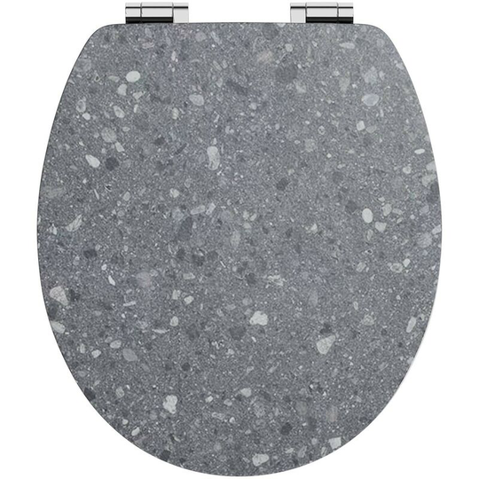 Stone effect mdf seat with charcoal grey veneer - Grey - Accents