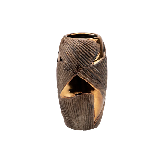 Woen Antique Gold Ceramic Table Vase