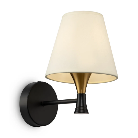 Balbuena 1 - Light Dimmable Black/Brass Armed Sconce