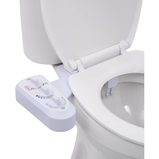 Bidet Toilet Seat Attachment Hot Cold Water Dual Nozzles Vidaxl