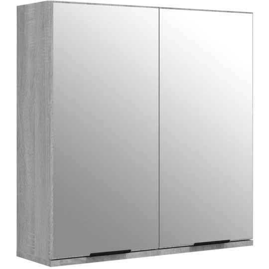 Vidaxl - Bathroom Mirror Cabinet Grey Sonoma 64x20x67 cm Grey