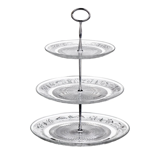 3 Tier Clear Glass Cake Stand