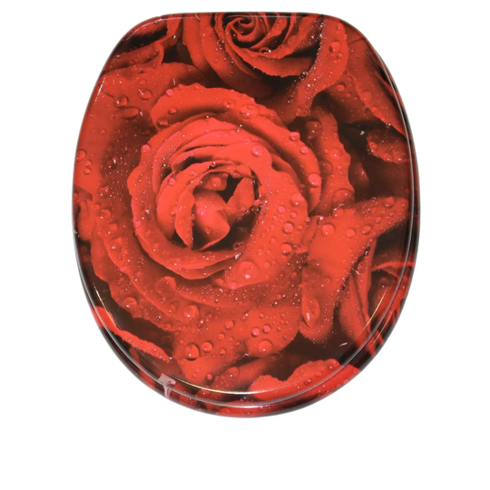 Roses Elongated Toilet Seat