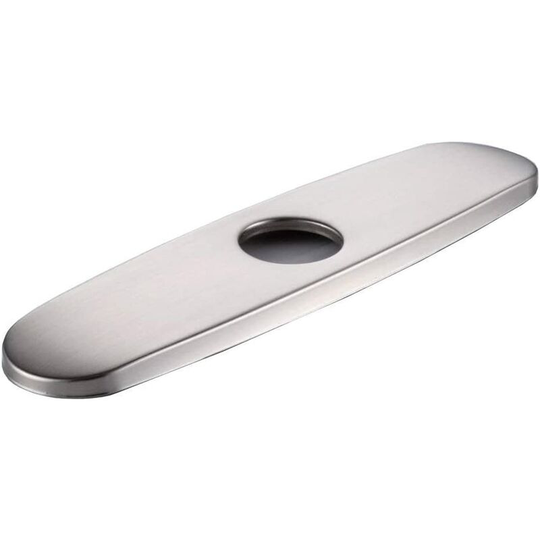 LITZEE Round 10" Kitchen Sink Faucet Hole Cover Deck Plate Stainless Steel Brushed Nickel Suitable for Covering Unused Holes