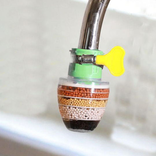Groofoo - Activated Carbon Water Faucet, Water Faucet Cleaning Purifier, Universal Interface Filter with One Filter Element (Green)