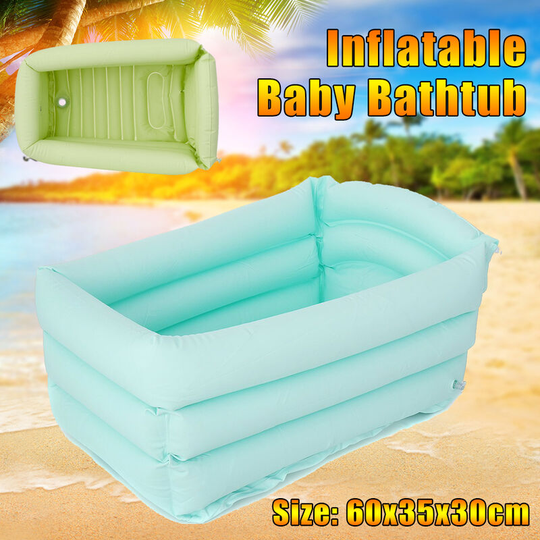 Inflatable Baby Tub Travel Bath Kids Bathtub Shower Child Newborn Swimming Pool(green)