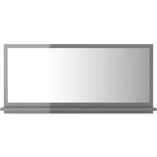 Bathroom Mirror High Gloss Grey 80x10.5x37 cm Engineered Wood Vidaxl Grey