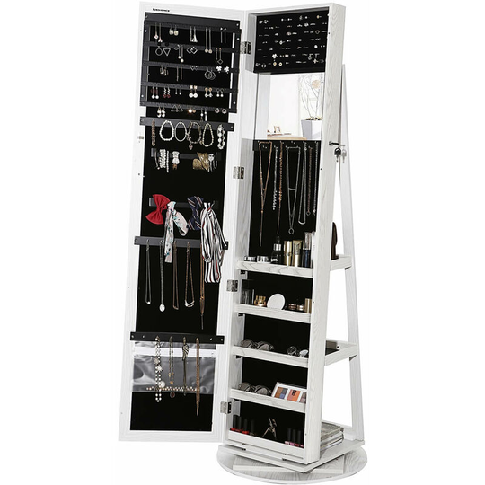 Rotatable Jewellery Cabinet - White