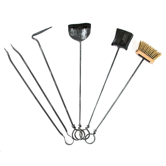 Acacio 5 Piece Iron Fireplace Tool Set