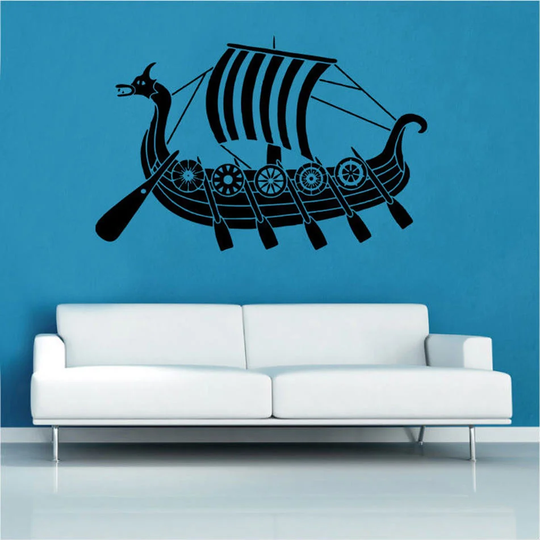 Viking Long Boat Wall Sticker