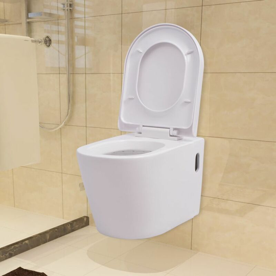 Wall Hung Toilet Ceramic White VDTD10416 - Topdeal
