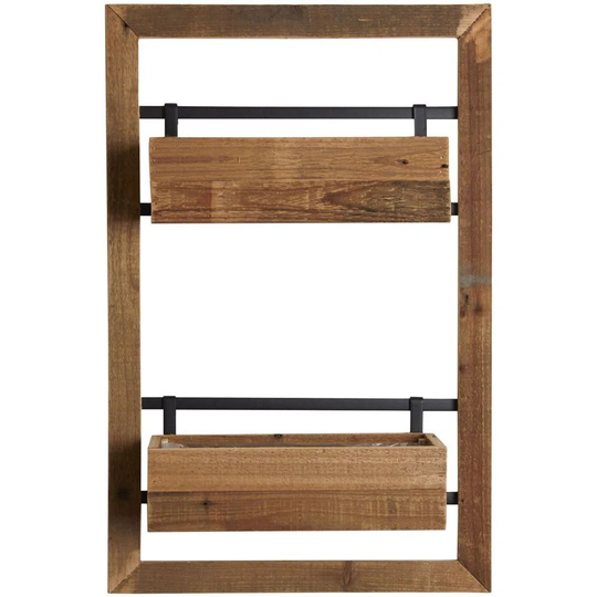 Lofty Double Wooden Wall Planter
