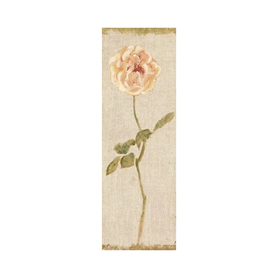 Pale Rose Panel on White, Vintage by Cheri Blum - Wrapped Canvas Panoramic Painting