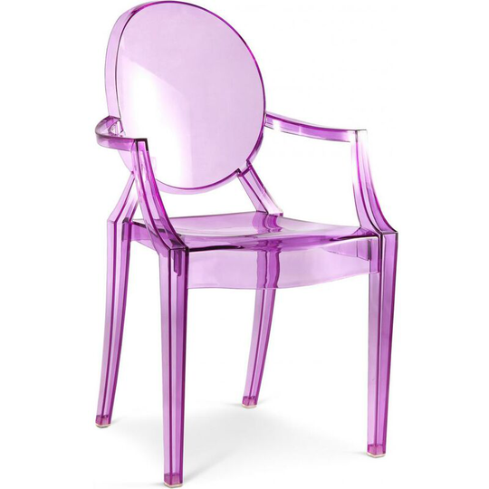Children Armchair Louis XiV Design Transparent Purple transparent pc, pp - Purple transparent