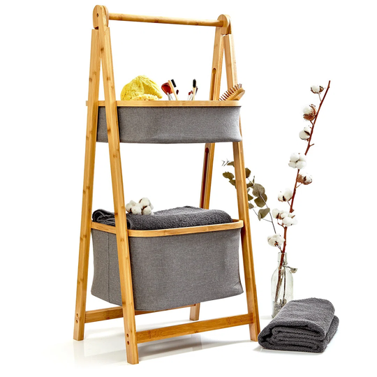 44.5Cm W x 97.5Cm H x 35.5Cm D Solid Wood Free-Standing Bathroom Shelves