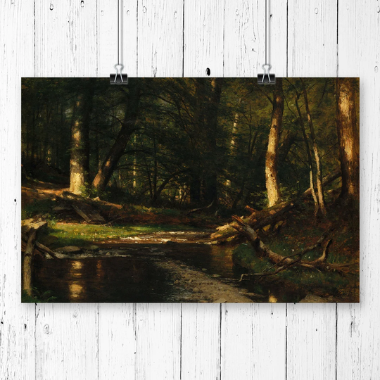 'The Brook in the Woods' by T.W. Whittredge Painting print