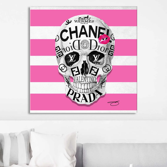 Couture to the Bone (Pink) by Jodi - Wrapped Canvas Graphic Art Print