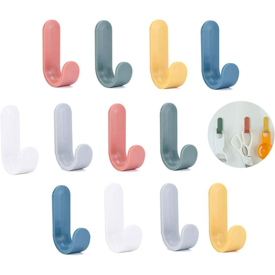 Ilovemilan - 12 Pieces Towel Rack Hook, Bathroom Towel Hook Bathroom Kitchen Office Coat Rack Kids, Stainless Steel Wall Hook