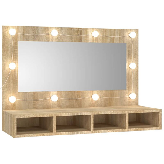 Vidaxl - Mirror Cabinet with led Sonoma Oak 90x31.5x62 cm Brown