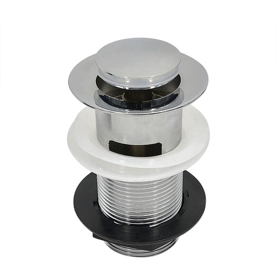 Chrome Slotted Basin Sink Tap Push Pop Up Click Clack Brass Waste Plug