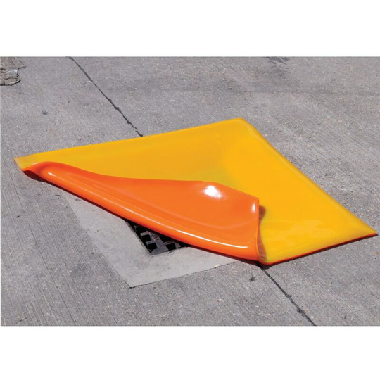 Solent Spill Control Drain Cover Polyurethane 46 x 46cm Orange - Orange Yellow