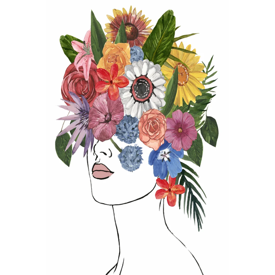 Flower Lady I by Annie Warren - Wrapped Canvas Painting Print