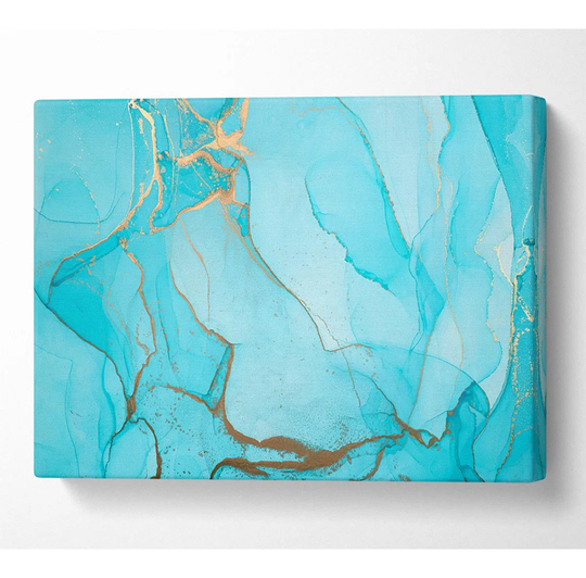 Aqua Fusion Glitter - Wrapped Canvas Graphic Art