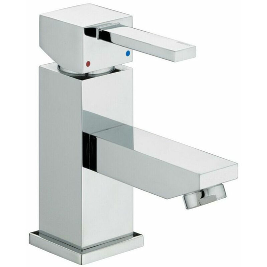 Quadrato Small Basin Mono Mixer Tap Modern Chrome Square Single Lever - Silver - Bristan