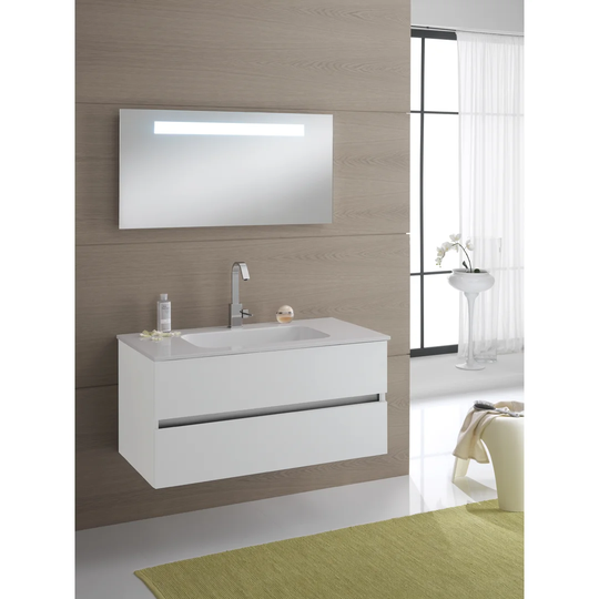 Dierks 100cm Wall Mounted Vanity Unit with Mirror and Cabinet