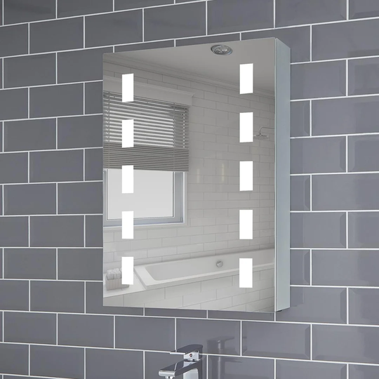 50cm x 70cm Surface Mount Mirror Cabinet with LED Lighting
