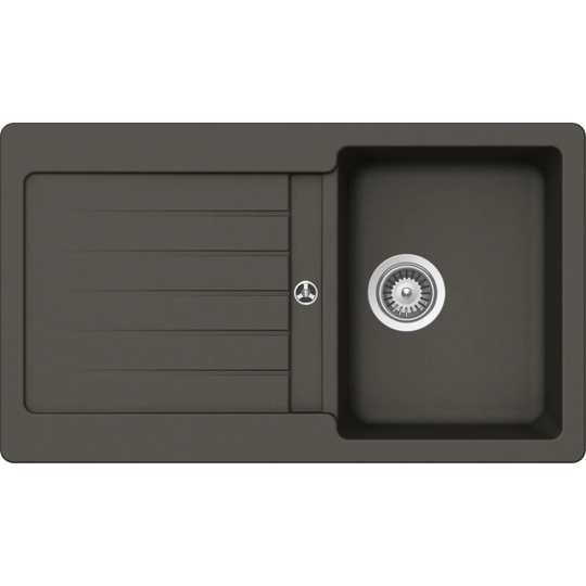 SCHOCK Kitchen Sink 86 X 50 Cm Typos D-100 Nero - CRISTALITE Black Granite Sink From 45 Cm Base Unit Width