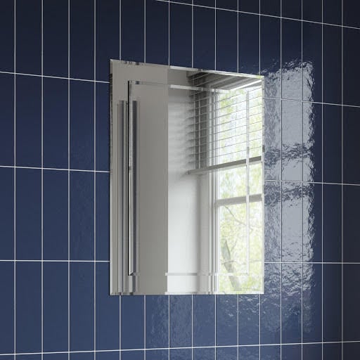Alpine Specto Rectangular Bevelled Edge Bathroom Mirror 600 x 450mm