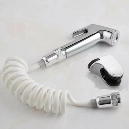 Bathroom Sink Shower Head Set, Bathroom Hand Shower, Telescopic Hose, Perfect for Washing Hair or Cleaning Sink (Silver) - Litzee