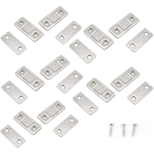 Groofoo - 10 Pieces Magnetic Catch Magnet Cupboard Door, Ultra-thin Magnetic Buckle Furniture Door Lock for Sliding Door Drawers Window Cabinet