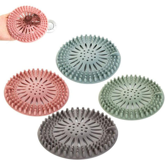 4pcs Silicone Hair Filter, Universal Rubber Drain Protector for Sink, Kitchen, Bathroom, Hair Filter
