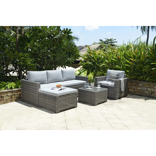 Anevay 5 Seater Rattan Corner Sofa Set