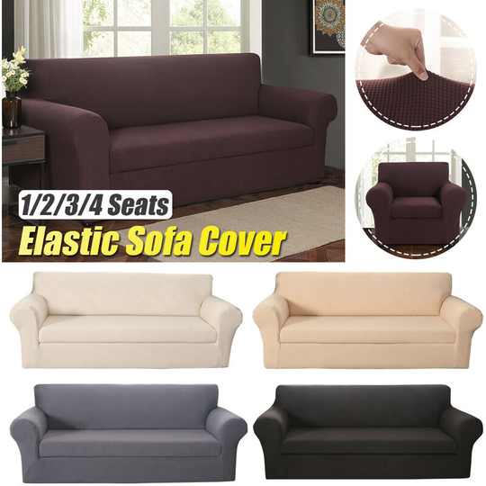 Armchair cover Elastic cover for stretch sofa in solid color (beige, 1 seat)