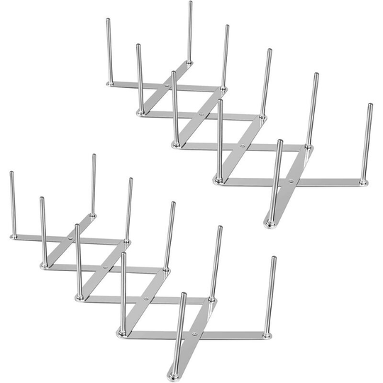 Set of 2 lid holders, rib holders made of stainless steel, adjustable spare ribs holder, multifunctional telescopic storage rack, damper draining