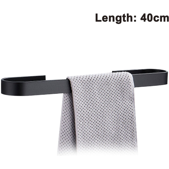 Towel Rail Towel Holder Bath Towel Rail Without Drilling 40/50 Cm for Bath, Bathroom, Kitchen Easy Assembly (Without Towels)-Black