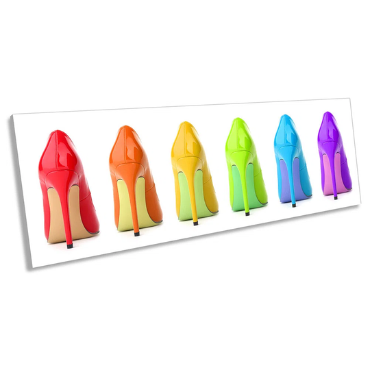 Rainbow High Heels - Wrapped Canvas Panoramic Art Prints