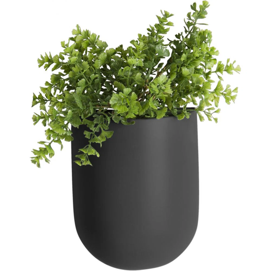 Ceramic Wall Pot Cover Oval Black