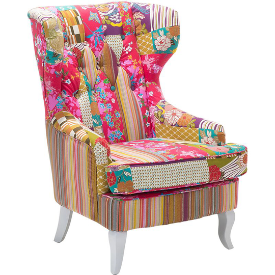 Beliani - Button Tufted Accent Armchair Multi-Colour Upholstery Molde - Multicolour