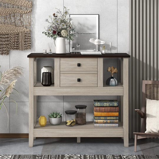 Sideboards, Cupboard Storage Cabinet, For Kitchen, Dining Room, Living Room, Home Office, Hallway, Entryway, Particleboard Wooden, Natural, 106 * 40 *