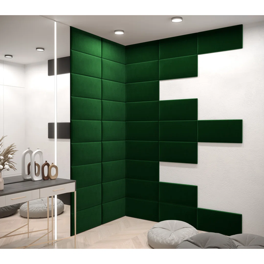 Beonica 30 cm x 60 cm Peel and Stick Upholstered Wall Paneling in Green