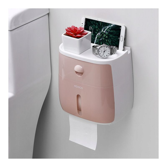 Perleraregb - Bathroom wall mount 4 in 1 pink double handkerchief shelf
