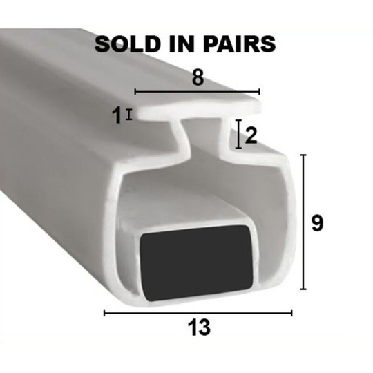 Magnetic Shower Seal for Screens or Doors | Fits Into a Channel | Sold as Pairs | MAG006 (200cm) - Chrome