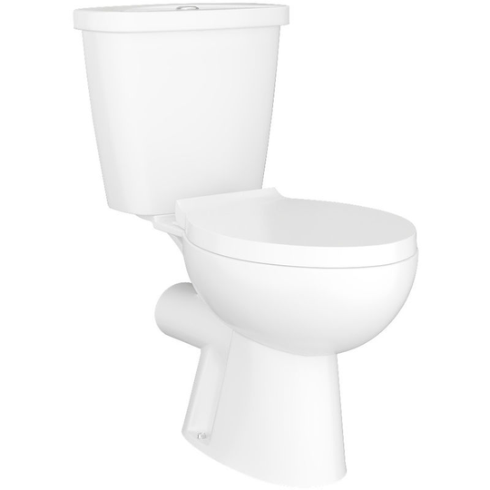 NRG - White Ceramic Close Coupled wc Modern Toilet with Soft Close Seat