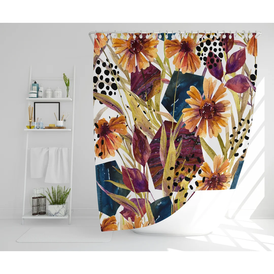 Egremt Polyester Shower Curtain Set