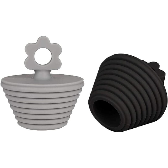 Perlerare - Bath Plugs, 2 Pcs Universal Drain Plug, Silicone Drain Plug, Kitchen Drain Plug, Black And Gray