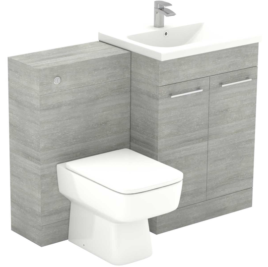 Wholesale Domestic - Napoli Molina Ash 1100mm 2 Door Vanity Unit Toilet Suite - Molina Ash